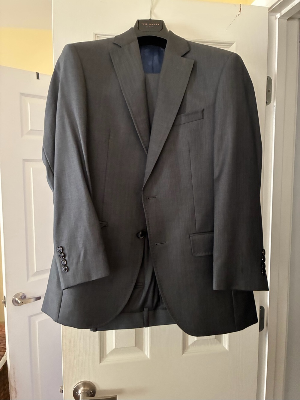 Ted Baker Men's Charcoal Gray Two-Button Suit
